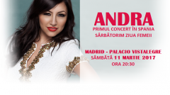 ANDRA te invită la un SUPER CONCERT pe 11 MARTIE în MADRID PALACIO VISTALEGRE