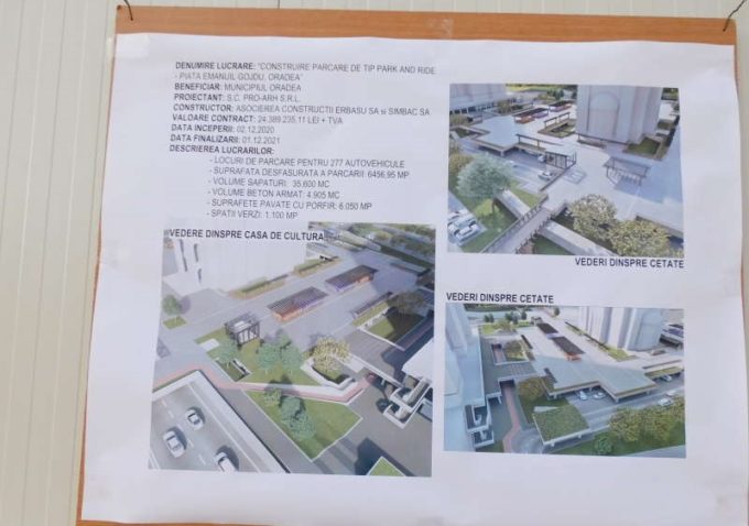 Bihor: Primăria Oradea construieşte, din bugetul local, o nouă parcare subterană de tip park and ride