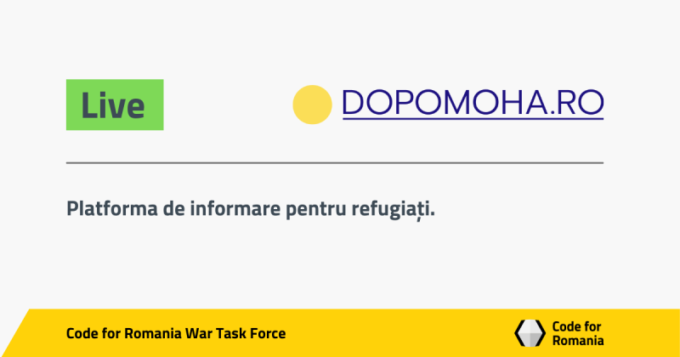 Code for Romania a lansat platforma Dopomoha.ro, cu informaţii corecte pentru refugiaţii ucraineni