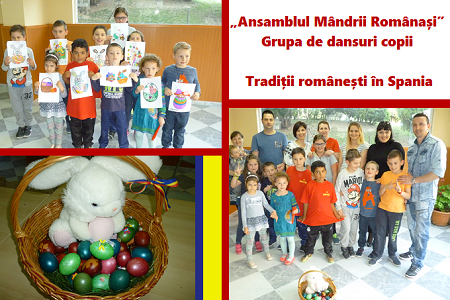 Copiii de la Ansamblul de dansuri Mândrii Românași din Spania au învățat tradiții românești de Paști