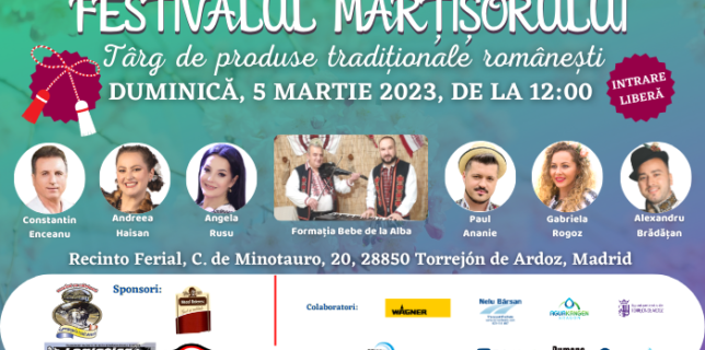 Duminică, 5 martie Românii din Spania vor sărbători la Festivalul Mărțișorului în Torrejón de Ardoz, Madrid