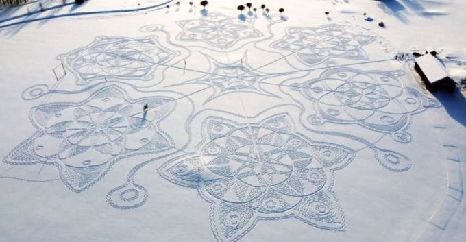 Finlanda: ''Avalanşă'' de succes pentru o operă de artă uriaşă, creată în zăpadă