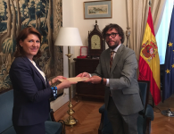 La entrega de las Copias de Estilo de las Cartas Credenciales por la nueva Embajadora de Rumania ante el Reino de España