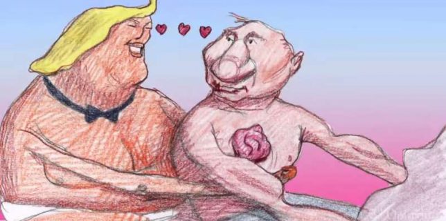 O animaţie a New York Times care îi prezintă pe Trump şi Putin ca iubiţi, criticată pentru homofobie