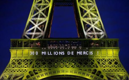 Parisul sărbătorește vizitatorul cu numărul 300 de milioane la turnul Eiffel