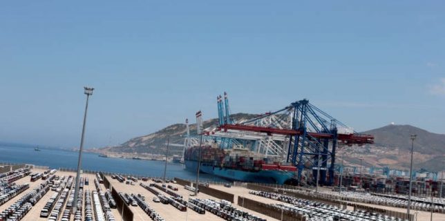 Car industry terminal is pictured at Tanger-Med port in Ksar Sghir near the coastal city of Tangier
