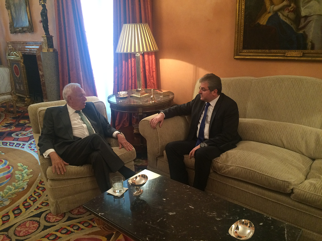 Primirea-ambasadorului-român-de-către-ministrul-spaniol-de-externe-în-vizită-de-rămas-bun-cu-ocazia-finalizării-mandatului-în-Spania
