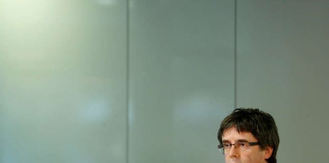 FILE PHOTO: Former regional leader of Catalonia Puigdemont attends a news conference in Berlin