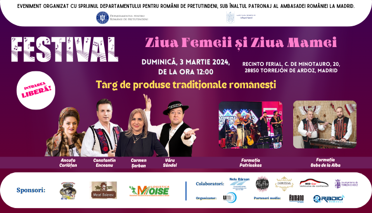 Românii din Spania vor sărbători, pe 3 martie, la festivalul de Ziua Femeii, în Torrejón de Ardoz