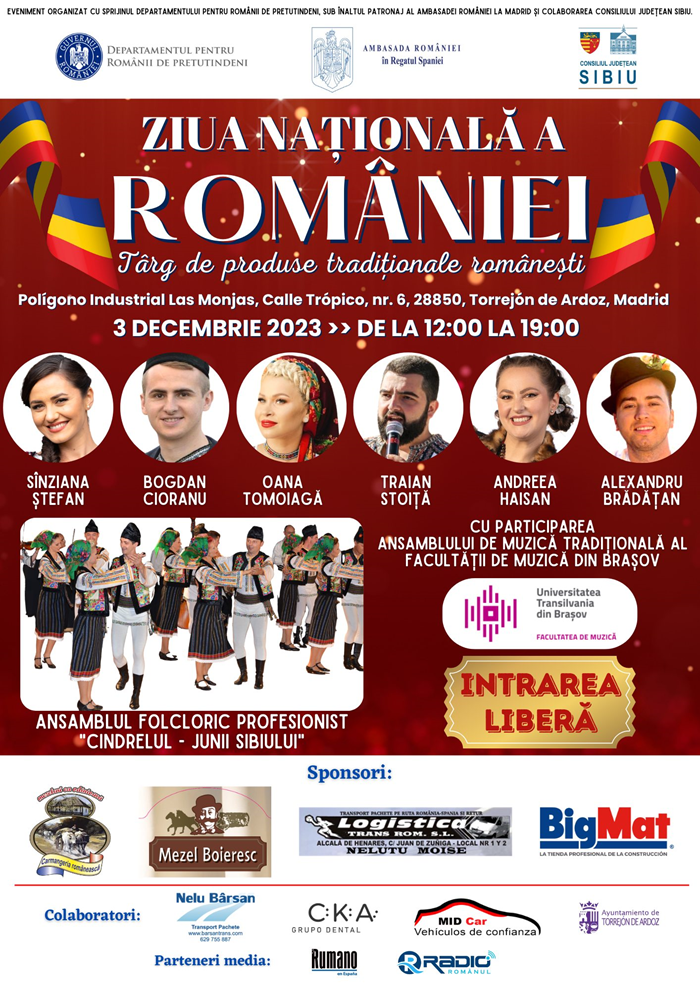 Sărbătorim împreună la Festivalul de Ziua Națională a României, la Madrid-banner afis