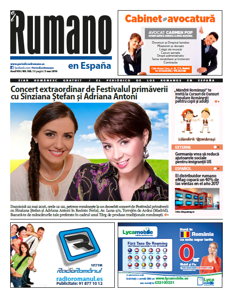 Numărul 168 al Ziarului El Rumano, descarcă aici!