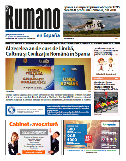 Numărul 178 al Ziarului El Rumano, descarcă aici!