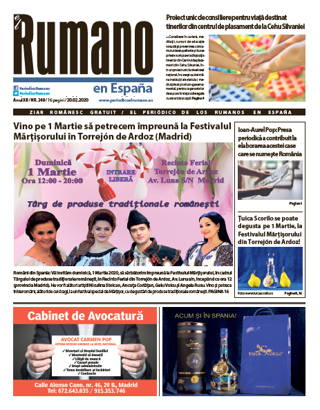 Numărul 249 al Ziarului Periódico El Rumano, descarcă GRATUIT aici!